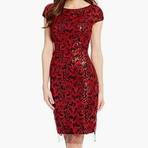 ANTONIO MELANI Milo Sequin Mesh Holiday Cocktail Dress
